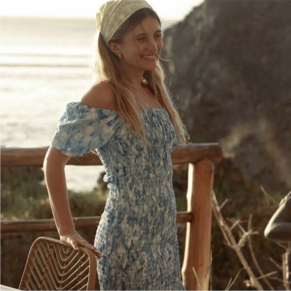 Faithfull the Brand Magnolia Smocked Mini Dress
